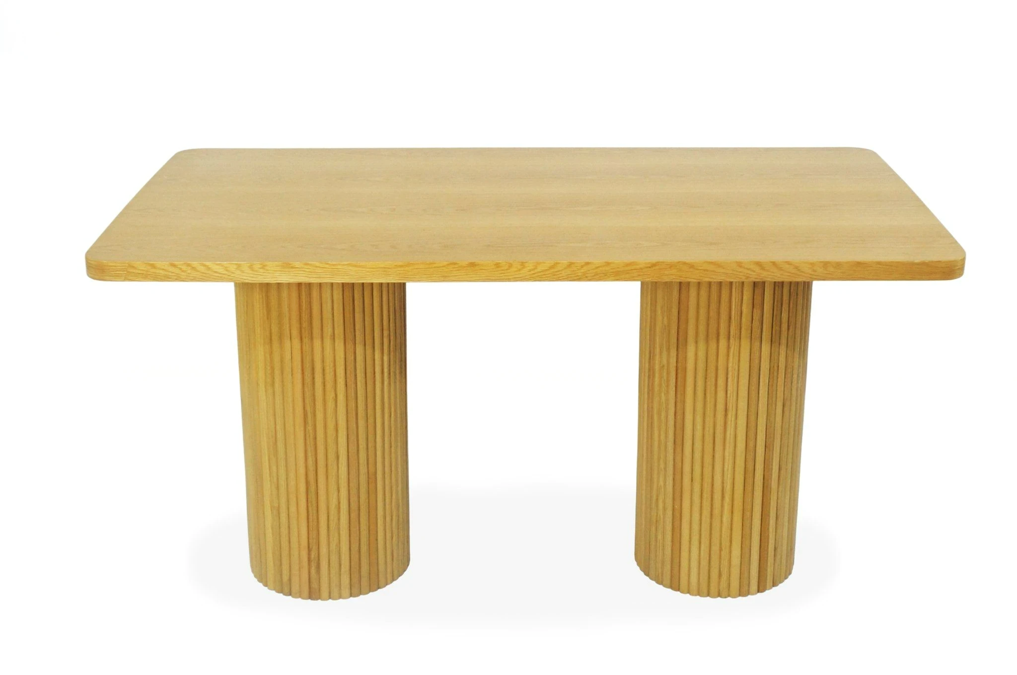 Oak Wood Table and 4 Solid Wood Chairs Dining Set