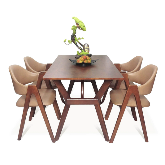 Butterfly Table and 4 A-Frame Chairs Dining Set