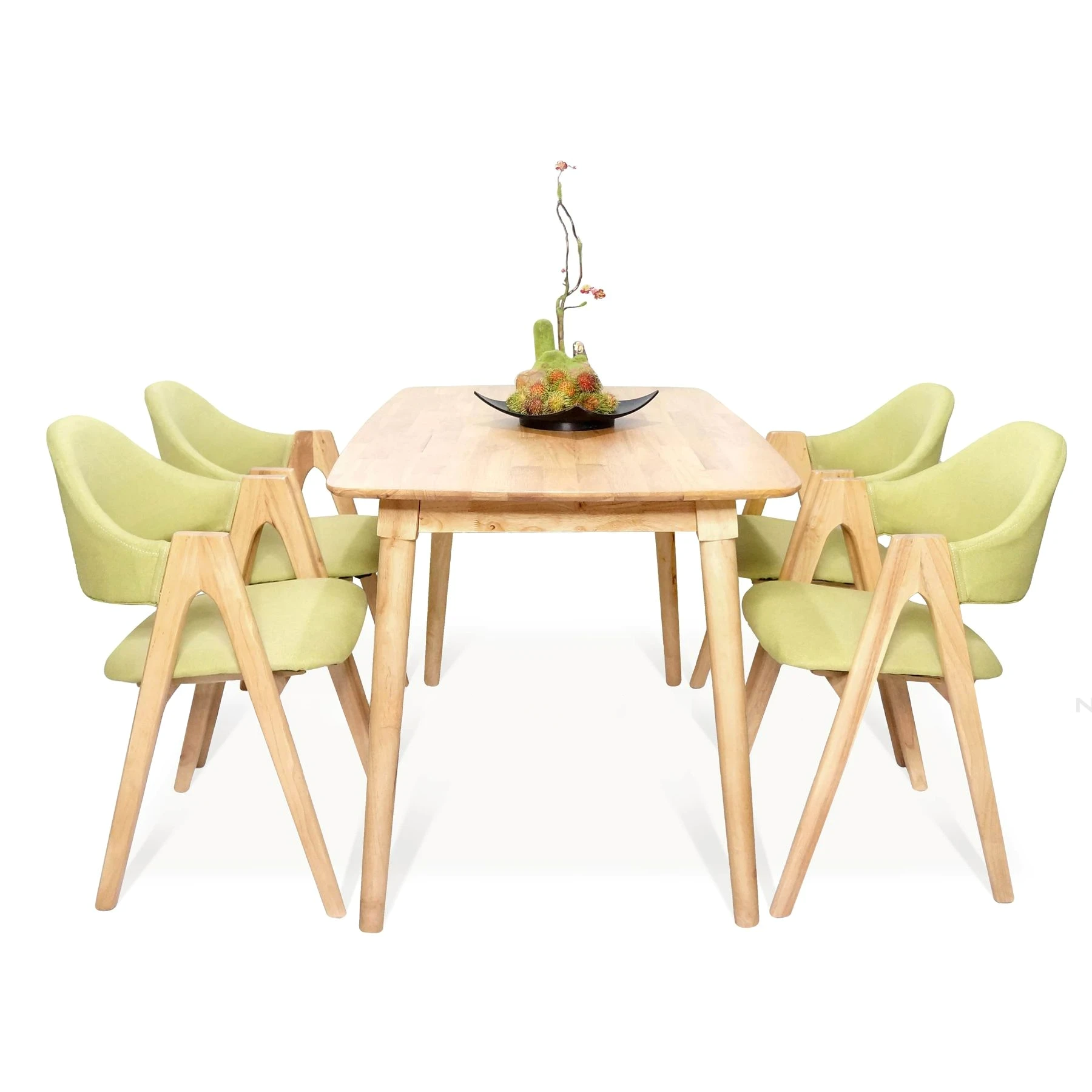 Mango Table and 4 A-Frame Chairs Dining Set
