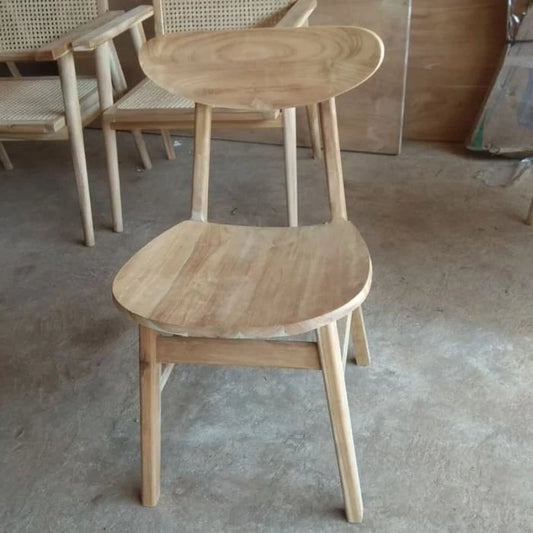100% Solid Teak Wood Dining Room Chairs Set of 4 - Practical Dining Chair - Wooden Kitchen Chairs for Dining Room, Kitchen (Natural)