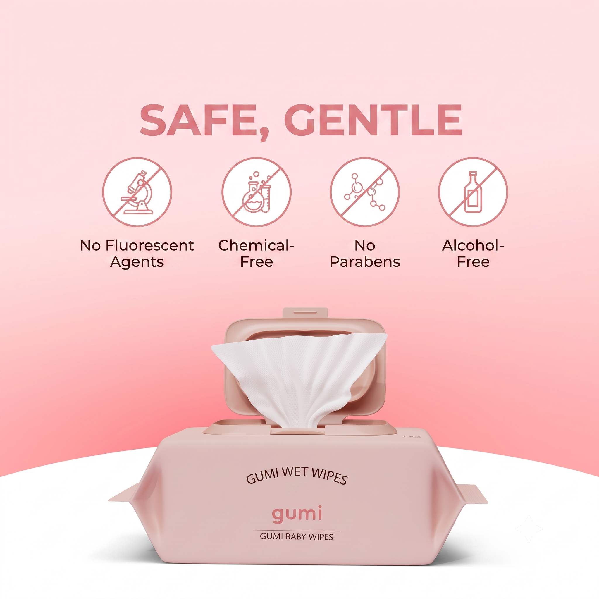 Pure Water Sensitive Wipes – Gentle Cleansing Wipes - Face, Hand