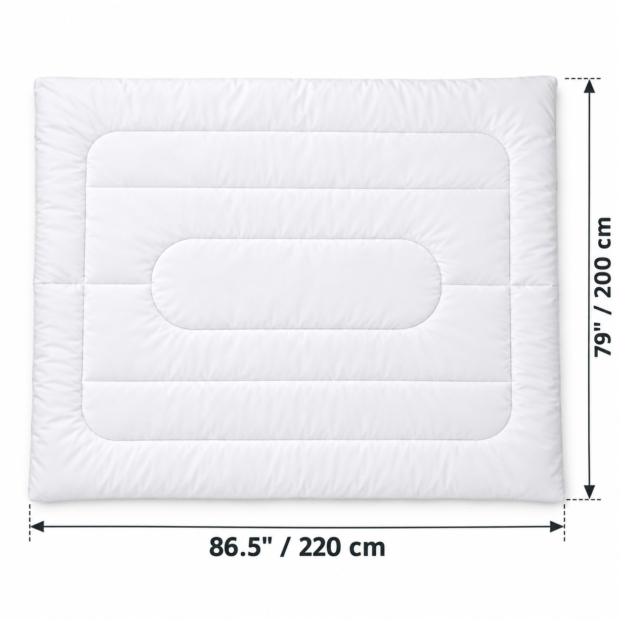 7.2x6.6 ft Quilted Comforter Duvet Insert – All-Season Full Queen Bed Quilt