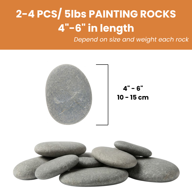 River Rocks for Painting – Flat & Smooth Painting Stones – Natural Craft Rocks to Paint for Kids, Adults, DIY Art & Mandala Designs