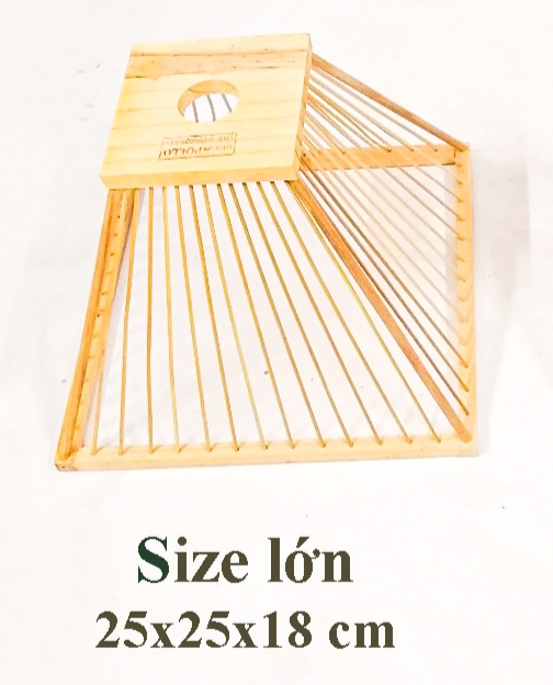 Set of 6 Bamboo & Wood Pendant Light Shades – Square Hat Design (Nón Vuông) | Handcrafted Natural Hanging Lamps for Café, Restaurant, or Homestay Decor