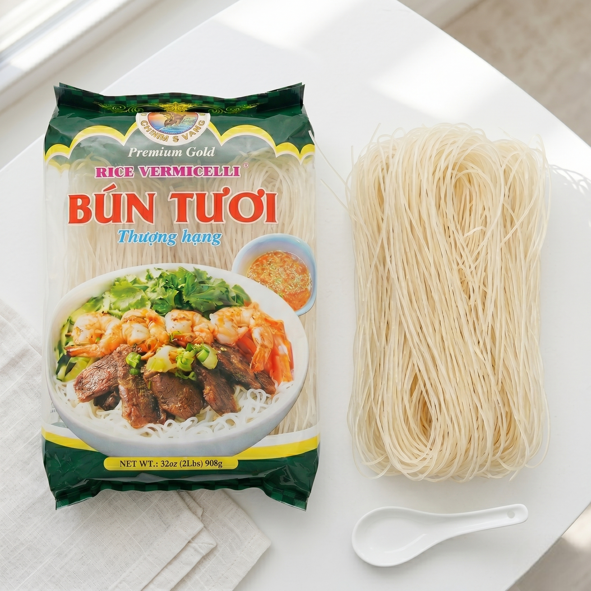 Vietnamese Rice Sticks 8.8 lbs, 4 Packs – Dried Thin Rice Vermicelli for Pho, Bun Bo Hue & Spring Rolls, Noodles – Authentic Fresh-Like Texture – Gluten-Free & Non-GMO