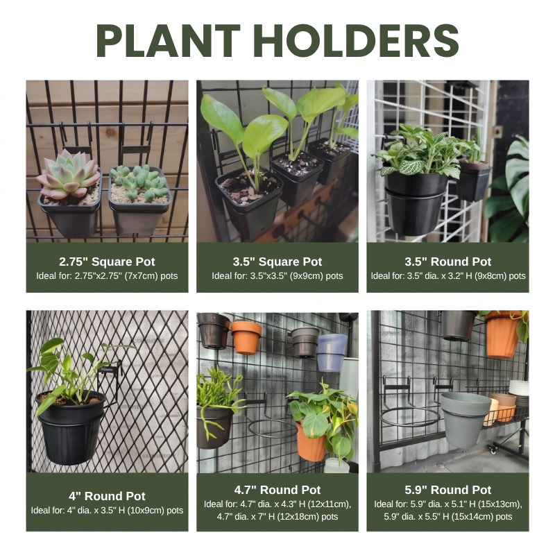 3-Pack Wall Mounted Plant Holders – Heavy-Duty Metal Flower Pot Rings for Round and Square Pots – Versatile Hanging Brackets for Indoor Outdoor Succulents, Cacti & Tropical Foliage (Pots Not Included)