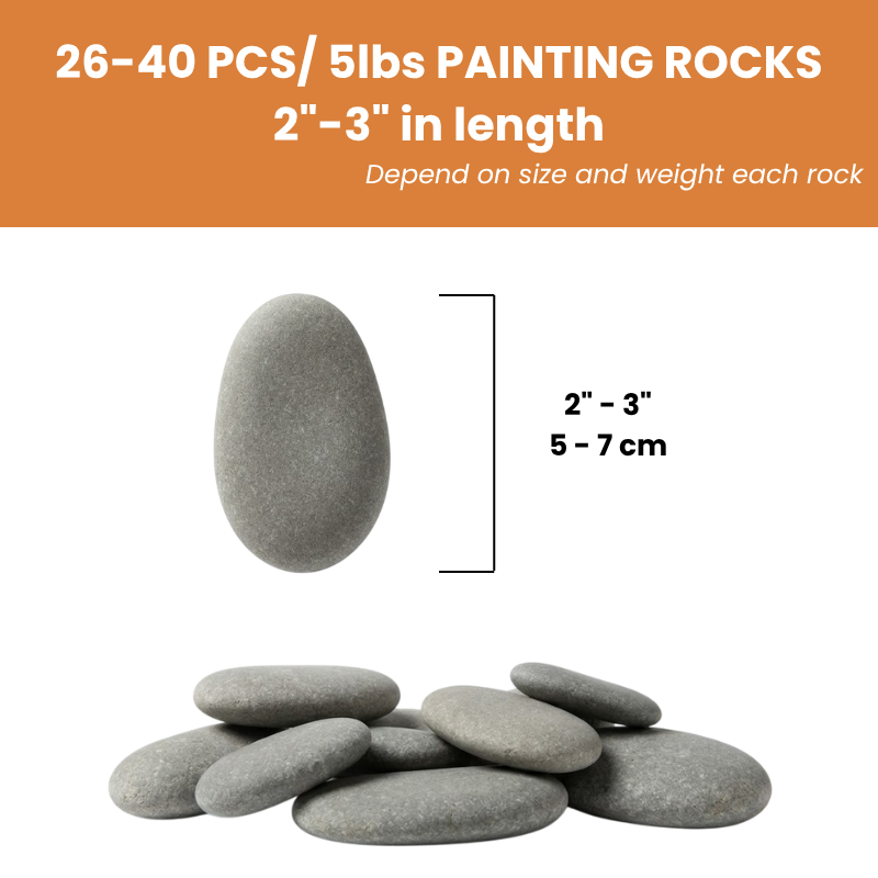 River Rocks for Painting – Flat & Smooth Painting Stones – Natural Craft Rocks to Paint for Kids, Adults, DIY Art & Mandala Designs