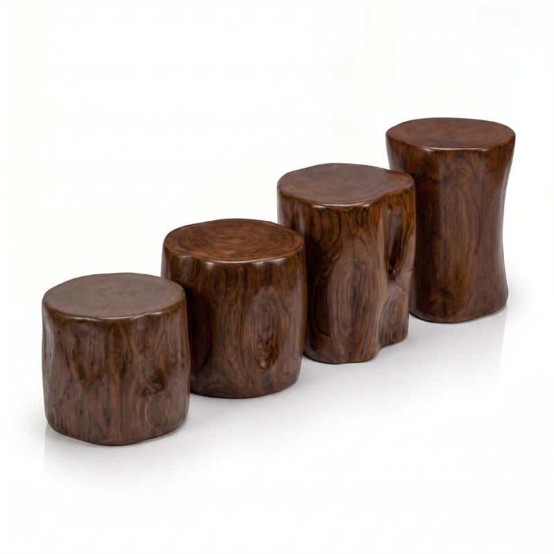 Multipurpose Solid Wood Stump Stool – Handcrafted Natural Tree Trunk Pedestal – Unique Live Edge Side Table, Plant Stand & Accent Seat – One-of-a-Kind Organic Modern Decor