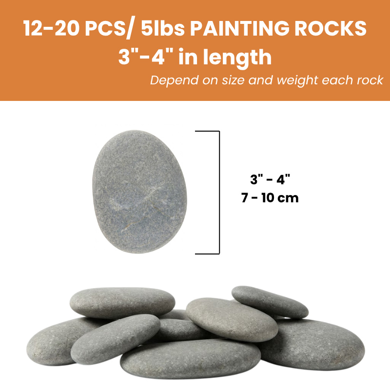 River Rocks for Painting – Flat & Smooth Painting Stones – Natural Craft Rocks to Paint for Kids, Adults, DIY Art & Mandala Designs