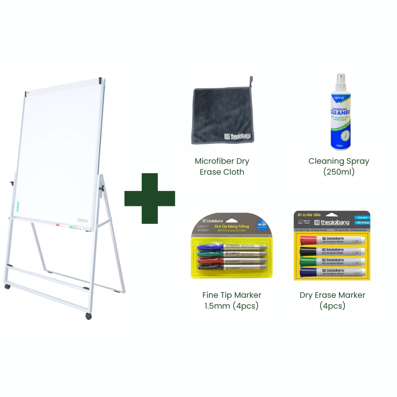 Bundle | UpSideDown Portable Flipchart Board 23.6"x39.4" & Accessory combo