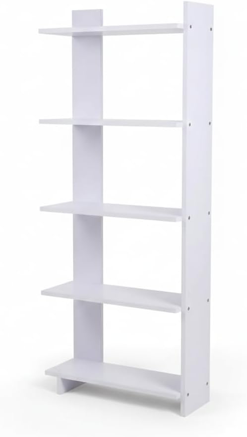 5-Tier Wooden Bookcase – Space-Saving MDF Storage Shelf for Home or Office