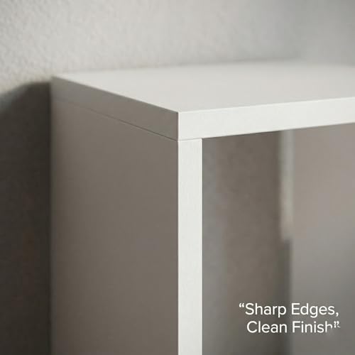 L-Shaped Floating Wall Shelf, 3-Tier Wall Mounted Bookshelf, Space Saving Storage Organizer for Living Room, Bedroom, Office, White