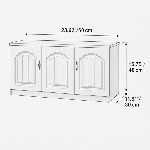 White Storage Bench Cabinet, 2-Door MDF Entryway Shoe Bench with Hidden Storage, Modern European Style Bed End Bench for Bedroom, Living Room, Balcony, 23.6 x 11.8 x 15.7 Inch