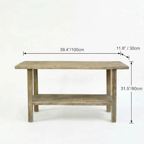 Console Table with Storage Shelf, Rustic Narrow Entryway Table, Wooden Sofa Table for Living Room, Hallway, Foyer, Long Accent Table for Home Decor