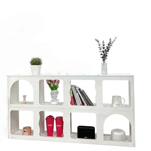 Cube Storage Organizer Shelf, 8-Cube Bookcase Display Cabinet, Modern Open Shelving Unit for Living Room Bedroom Office, Multi-Purpose Storage Rack, White