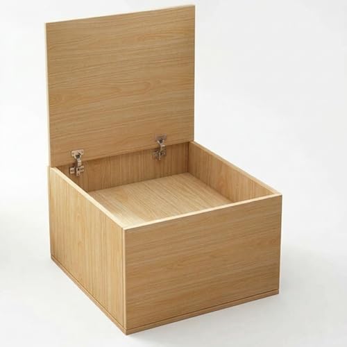 Storage Ottoman Bench with Lid, Wooden Storage Chest for Bedroom and Living Room, Toy Box with Hidden Storage, Space Saving Footrest Bench