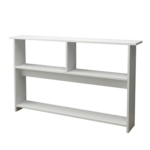 Narrow Bedside Shelf, Slim Nightstand Storage Rack for Small Spaces, Bedside Organizer Table Behind Bed, Long Side Table for Bedroom, Sofa, Entryway, Space Saving Shelf, White