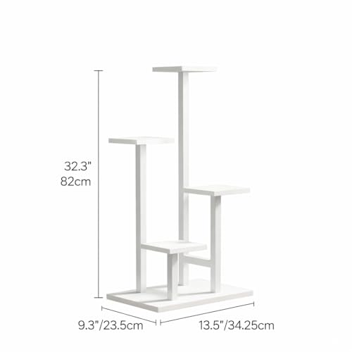 4-Tier Plant Stand Indoor, Tall Metal Plant Shelf for Multiple Plants, Corner Flower Pot Stand for Living Room, Balcony, Bedroom, Space Saving Plant Rack, White