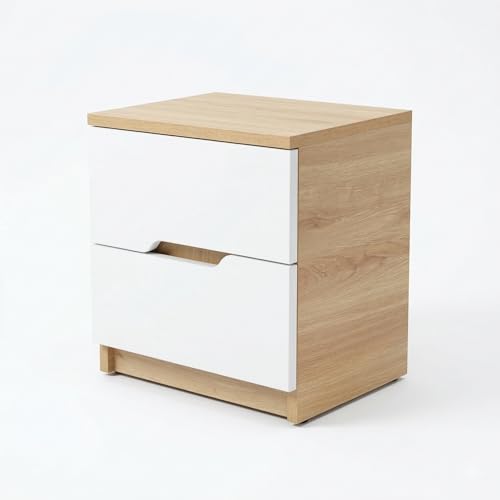 Nightstand with Drawer, Modern Wooden Bedside Table, Small Storage Cabinet for Bedroom, Living Room or Entryway, MDF End Table Organizer
