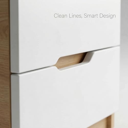 Nightstand with Drawer, Modern Wooden Bedside Table, Small Storage Cabinet for Bedroom, Living Room or Entryway, MDF End Table Organizer