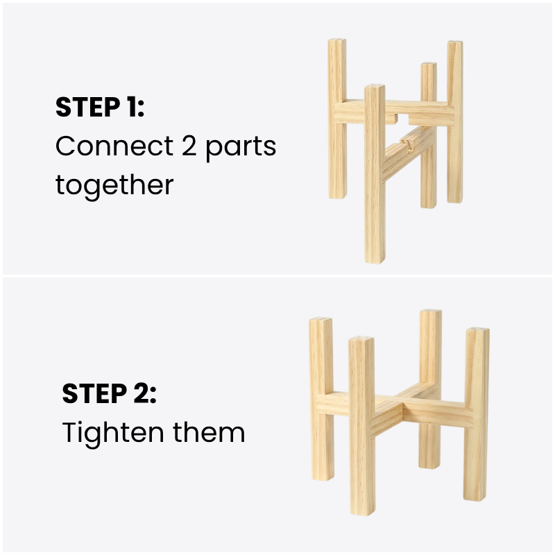 12-Inch Square Wood Plant Stand – 3 PCS Natural Solid Wood Indoor Plant Holder – Stable Mid-Century Modern Pot Pedestal – Fits 8, 9, 10,11, 12-Inch Planters for Living Room & Corner Decor (Pot Not Included)