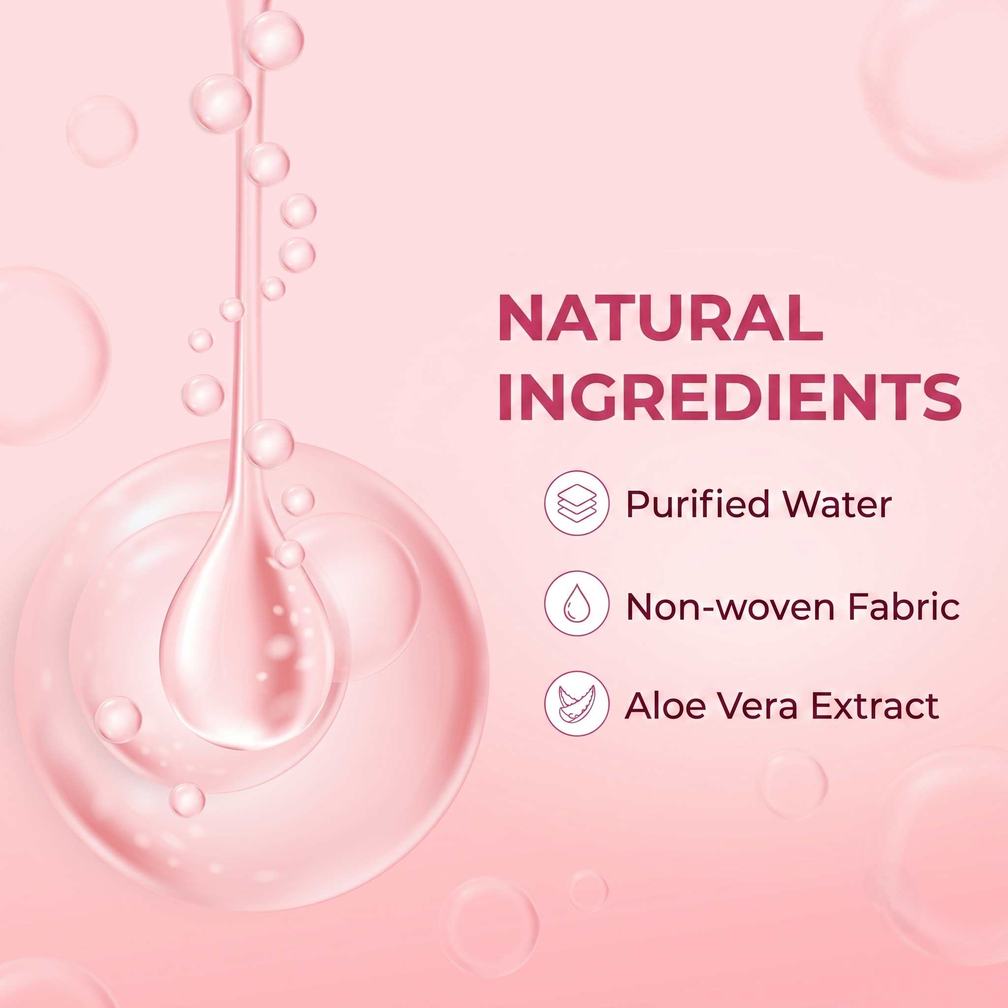 Pure Water Sensitive Wipes – Gentle Cleansing Wipes - Face, Hand