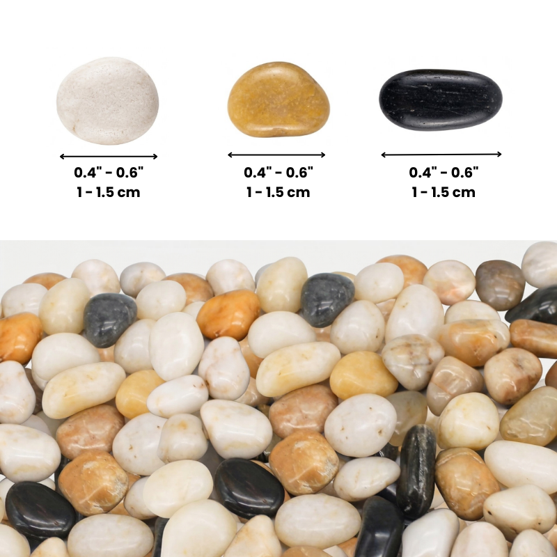 Natural River Pebbles - Decorative Small Stones for Fish Tanks, Aquariums, and Aquascaping - Polished Gravel for Succulents, Potted Plants, Fairy Gardens, and Outdoor Landscaping