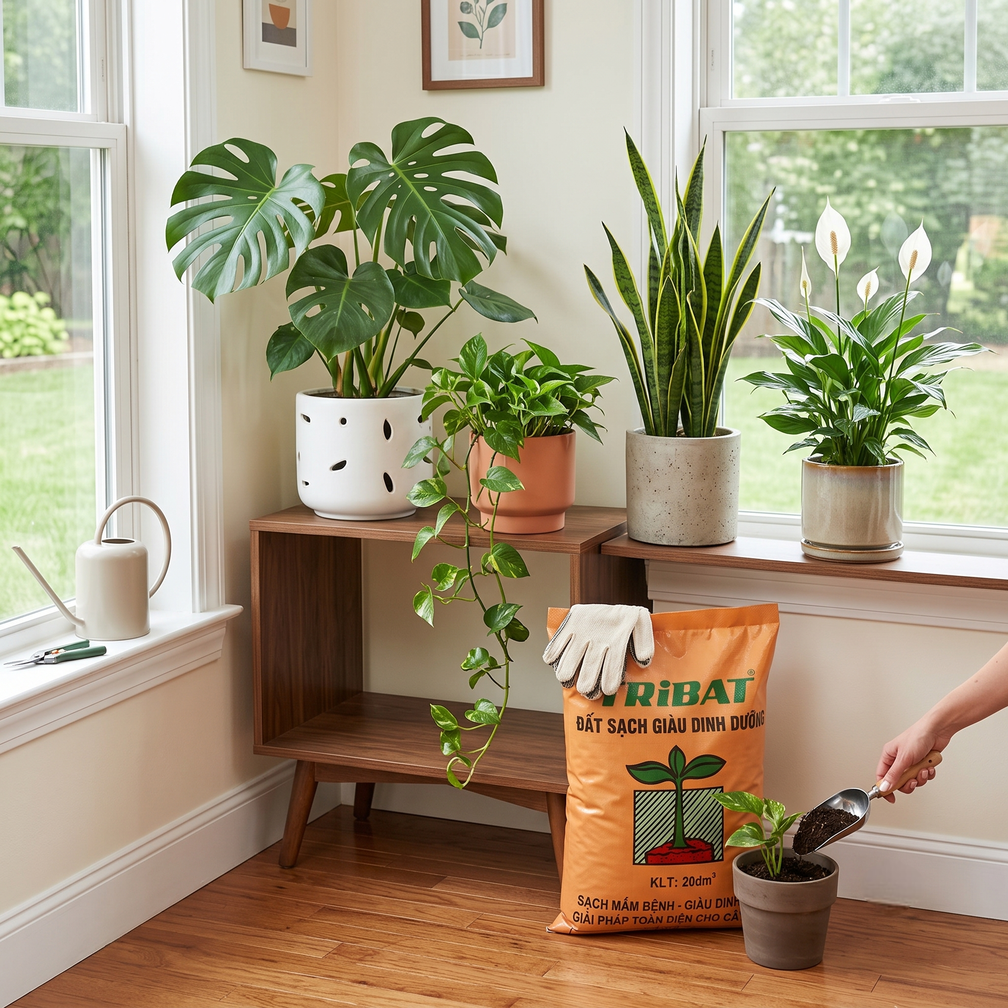 100% Organic Indoor Potting Mix (20 Quarts) – Ready to Plant Nutrient-Rich Soil for Houseplants – Fully Loaded Potting Soil with Coco Coir & Worm Castings, 22lbs bag