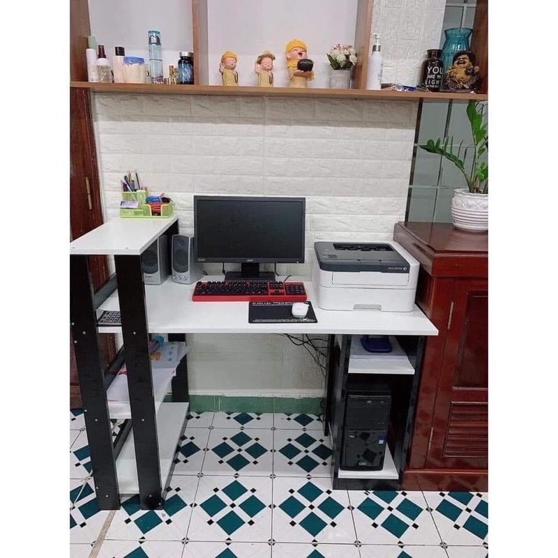 Modern Compact Office Desk with Storage – Space-Saving Computer Table for Home or Small Apartment, Easy Assembly