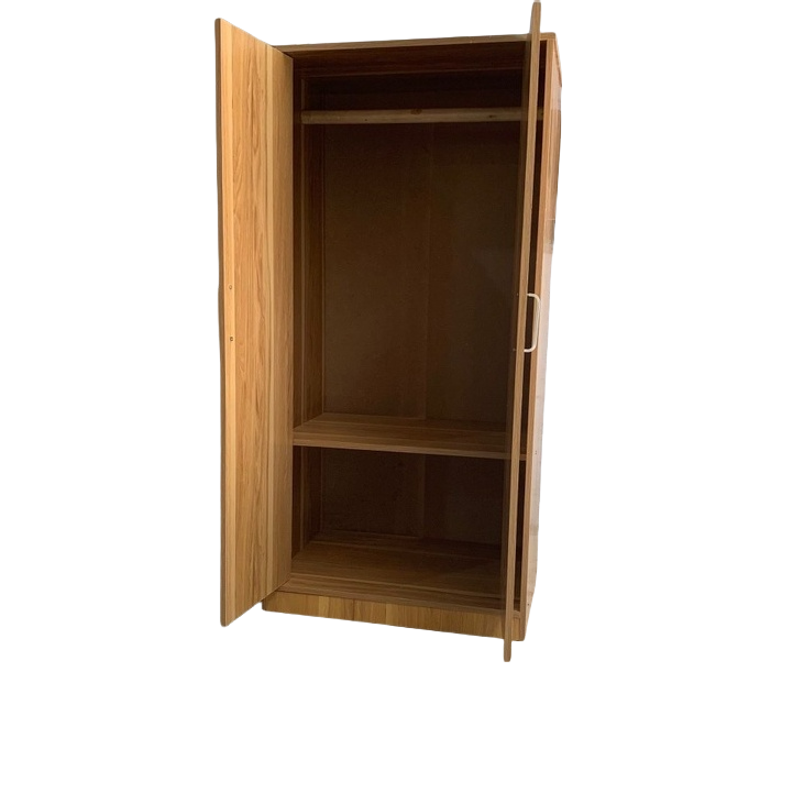 2-Door Wooden Storage Cabinet – 47.2 x 23.6 x 15.7 in (120 x 60 x 40 cm), MDF Wardrobe for Bedroom or Office