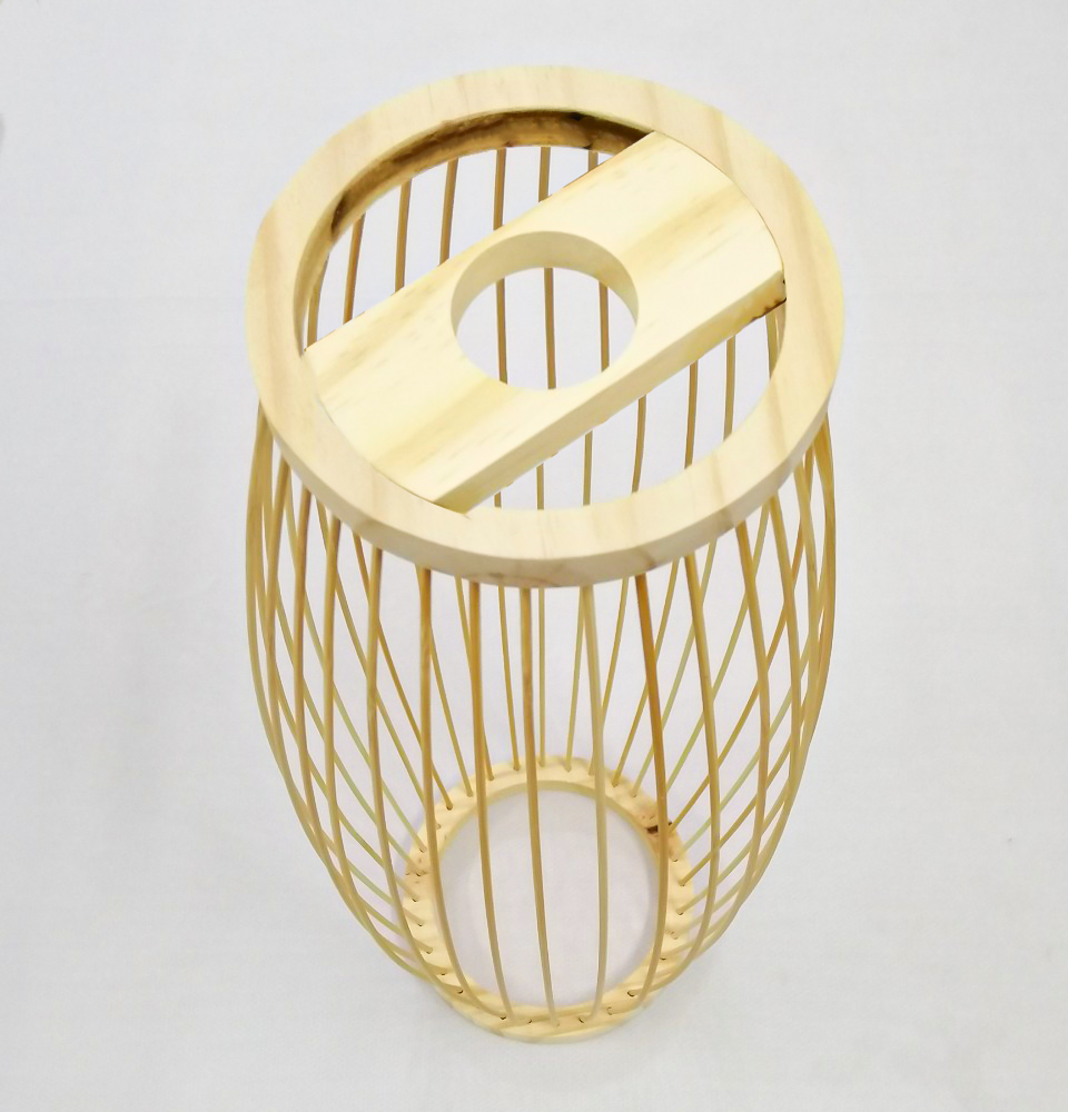 Set of 6 Handwoven Bamboo Pendant Light Shades – Oval Tube Style | Natural Hanging Lamps for Café, Restaurant & Home Decor