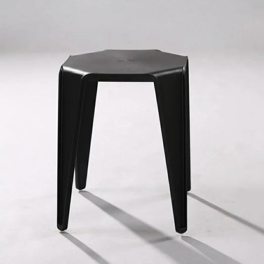 Kikbo Modern Stackable Plastic Stools 17.7", Set of 4 – Durable Heavy-Duty Backless Dining Stools for Kitchen, Classroom, and Office – Space-Saving Indoor/Outdoor Seating, 13.8"x13.8"x17.7"