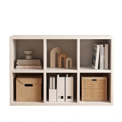 6-Cube Storage Organizer, Wooden Cube Bookshelf Cabinet, Modern Bookcase Shelf for Living Room, Bedroom or Office, MDF Storage Shelf