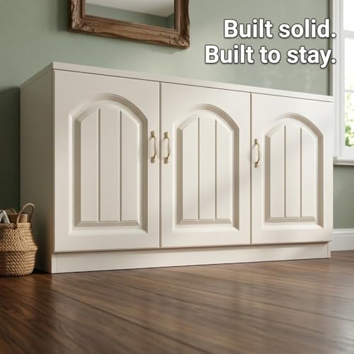 White Storage Bench Cabinet, 2-Door MDF Entryway Shoe Bench with Hidden Storage, Modern European Style Bed End Bench for Bedroom, Living Room, Balcony, 23.6 x 11.8 x 15.7 Inch