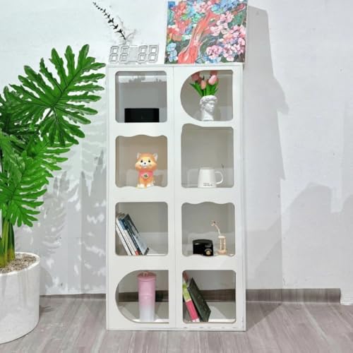 Cube Storage Organizer Shelf, 8-Cube Bookcase Display Cabinet, Modern Open Shelving Unit for Living Room Bedroom Office, Multi-Purpose Storage Rack, White