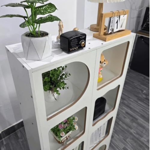 Cube Storage Organizer Shelf, 8-Cube Bookcase Display Cabinet, Modern Open Shelving Unit for Living Room Bedroom Office, Multi-Purpose Storage Rack, White