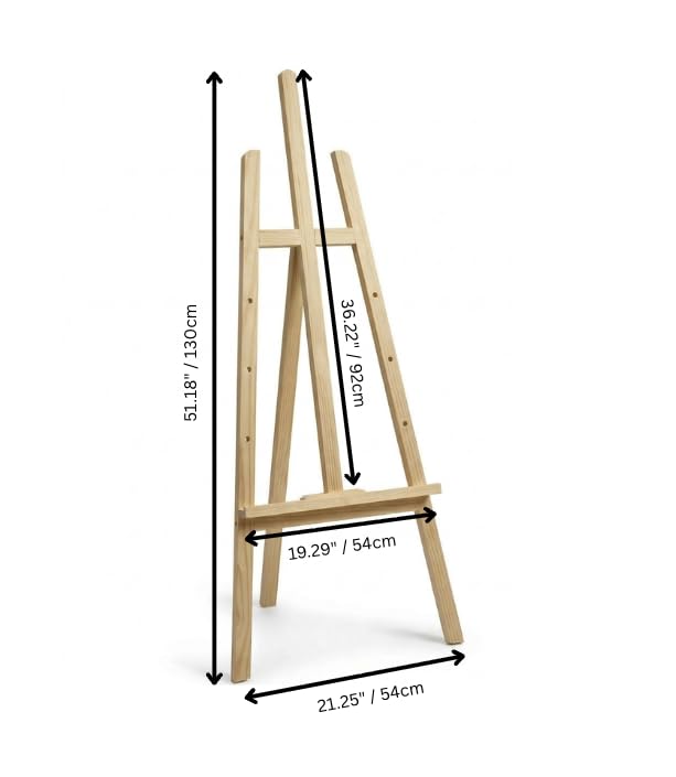 51" Art & Sign Easel Stand for Display - Adjustable Wooden Floor Easels for Painting, Holding Signs or Canvas up to 36" Tall, Ideal for Artist, Events, Displays, Drawing, Parties, Fairs (1)