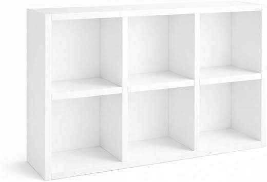 6-Cube Storage Organizer, Wooden Cube Bookshelf Cabinet, Modern Bookcase Shelf for Living Room, Bedroom or Office, MDF Storage Shelf
