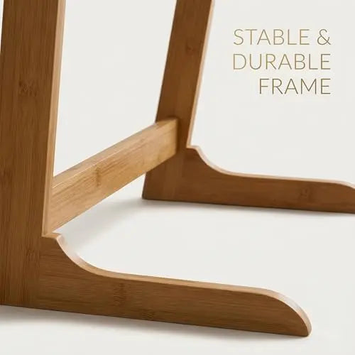 Adjustable Tilting Laptop Table for Bed and Sofa, Wooden Bedside Desk with Angle Adjustable Desktop, Small Side Table for Reading, Laptop and Home Office
