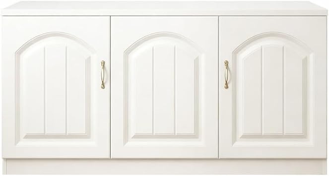White Storage Bench Cabinet, 2-Door MDF Entryway Shoe Bench with Hidden Storage, Modern European Style Bed End Bench for Bedroom, Living Room, Balcony, 23.6 x 11.8 x 15.7 Inch