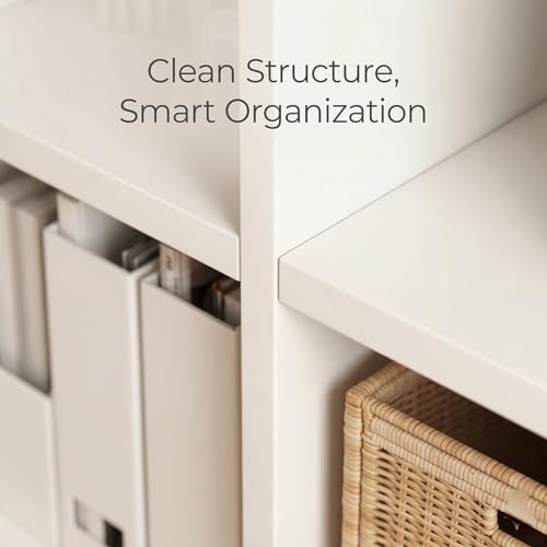 6-Cube Storage Organizer, Wooden Cube Bookshelf Cabinet, Modern Bookcase Shelf for Living Room, Bedroom or Office, MDF Storage Shelf