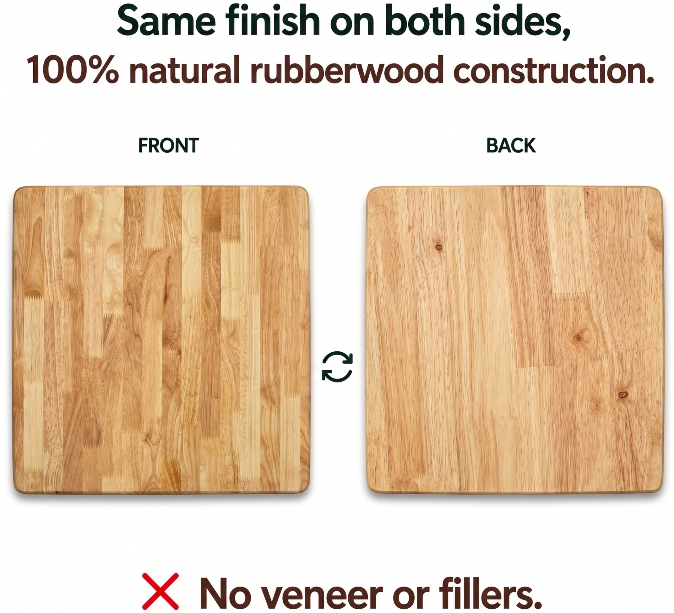 Square Wooden Table Top Rubber Wood for Dining Restaurant Home DIY Coffee Serving Indoor Outdoor Use Ruberwood End Table Nightstand