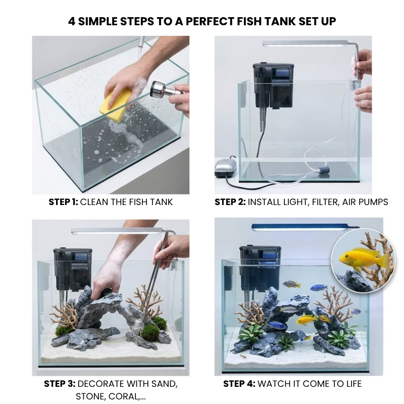 Glass Aquarium 6.5 Gallon - Rectangular Desktop Fish Tank - 5mm Thick High-Clarity Glass with Protective Bottom Mat - Ideal for Betta, Shrimp, and Small Tropical Fish