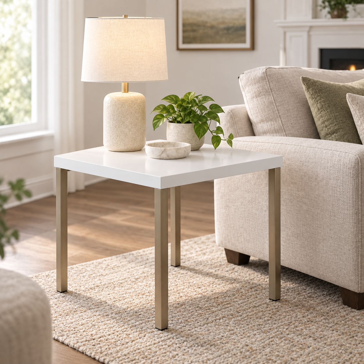 Square White MDF Table Top 0.7" – Smooth Painted DIY Replacement Desk Top