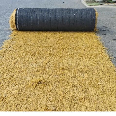 Artificial Thatch Roll for Tiki Bar Roof and Gate Decoration - Weatherproof Fire Resistant Synthetic Straw Roofing Panel - Yellow 3.3 x 9.8 Feet