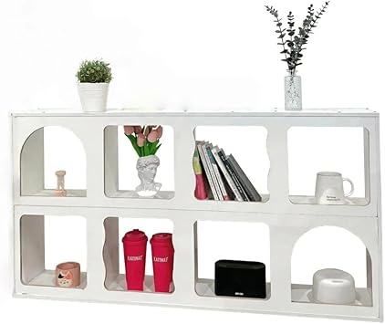 Cube Storage Organizer Shelf, 8-Cube Bookcase Display Cabinet, Modern Open Shelving Unit for Living Room Bedroom Office, Multi-Purpose Storage Rack, White