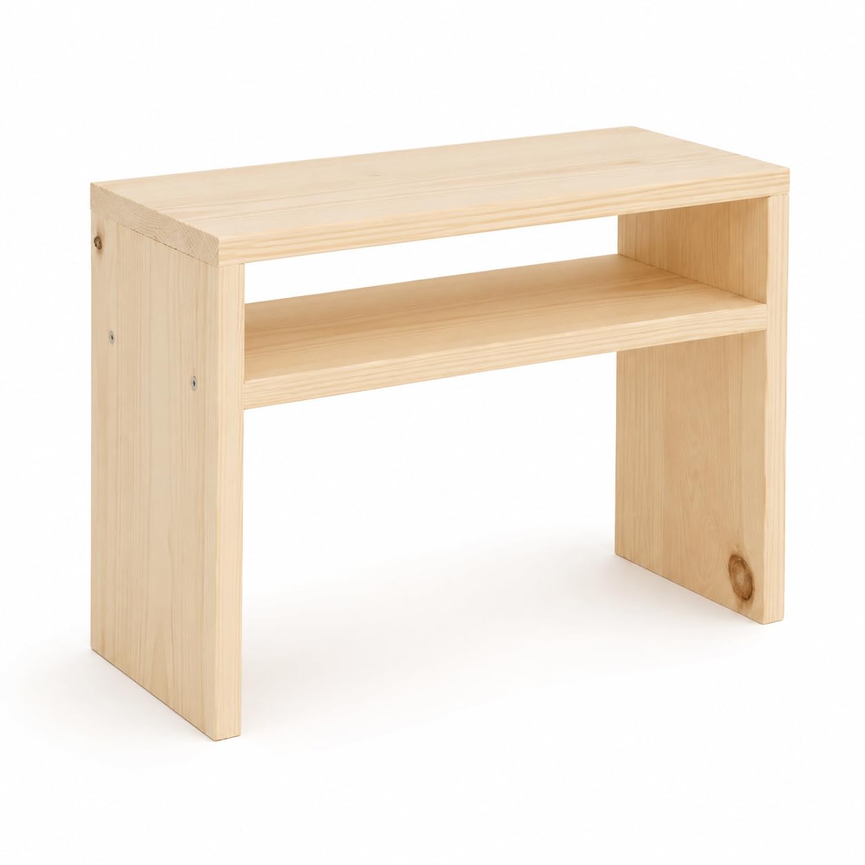 Rustic Wooden Nightstand with Open Shelf, Small End Table for Bedroom & Living Room, Natural Wood Side Table, 15.7 x 15.7 x 7.9 Inch