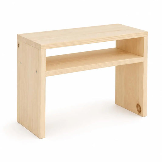 Rustic Wooden Nightstand with Open Shelf, Small End Table for Bedroom & Living Room, Natural Wood Side Table, 15.7 x 15.7 x 7.9 Inch