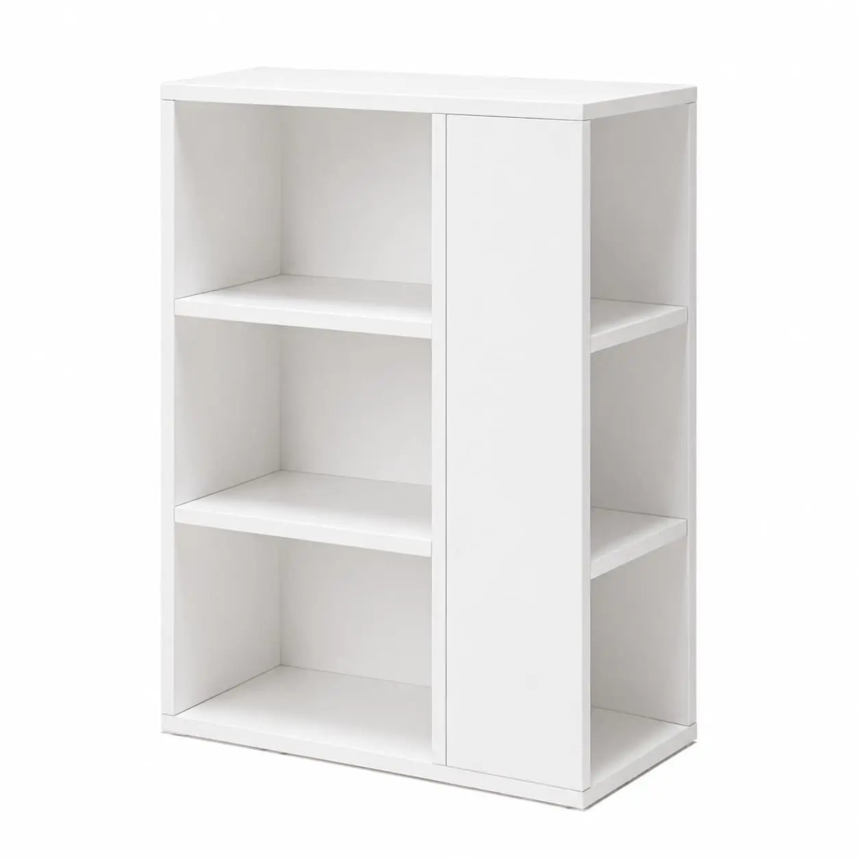 Kikbo Corner Bathroom Storage Shelf, 3-Tier Waterproof Wood Plastic Composite Organizer, Freestanding Small Space Storage Rack for Bathroom, Living Room, Kitchen, White (23.6 x 9.8 x 32.7 in)