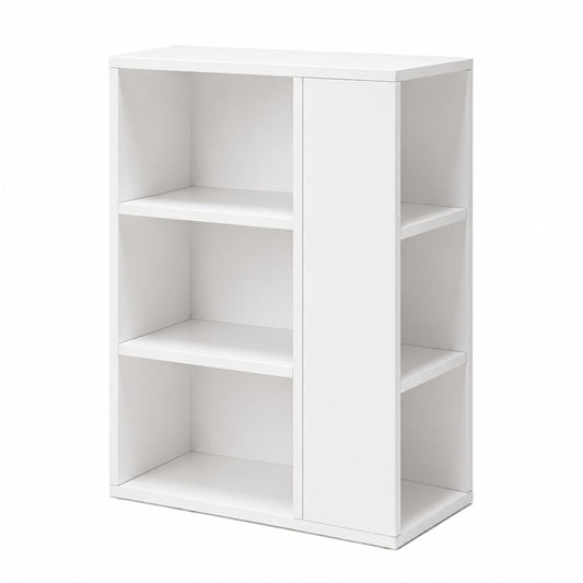 Kikbo Corner Bathroom Storage Shelf, 3-Tier Waterproof Wood Plastic Composite Organizer, Freestanding Small Space Storage Rack for Bathroom, Living Room, Kitchen, White (23.6 x 9.8 x 32.7 in)